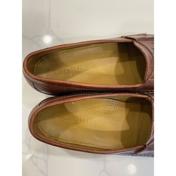 Cole Haan Mens 10 Grand Pinch Tassel Loafers Shoes‎ Brown Leather Saddle Career - Picture 3 of 8